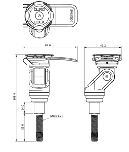 Suporte para torres de guiador QUAD LOCK - Motoboxe