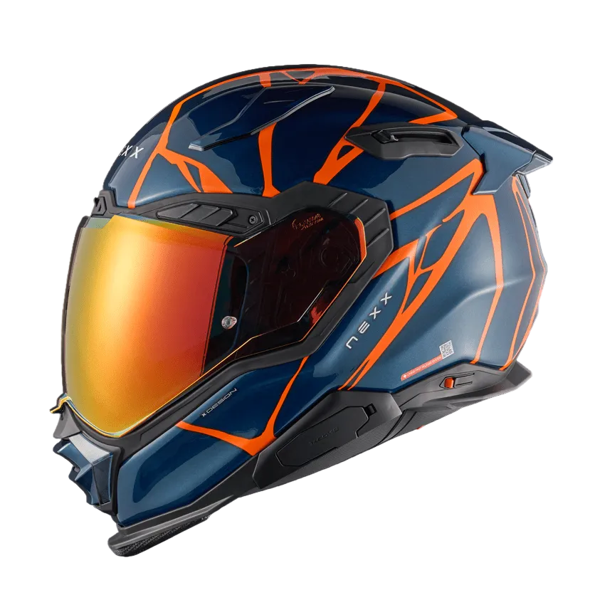 Capacete NEXX X.WST3 B-SIDE AZUL-PETRÓLEO / LARANJA - Motoboxe
