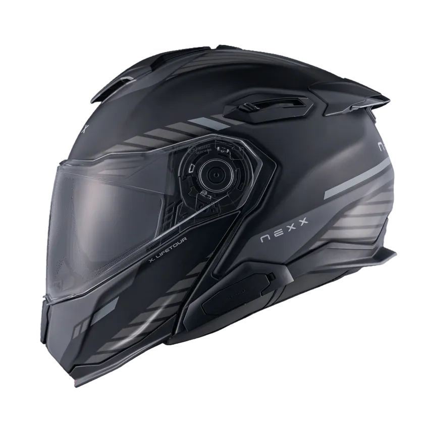 Capacete NEXX X.LIFETOUR GLOBE PRETO / CIZENTO - Motoboxe