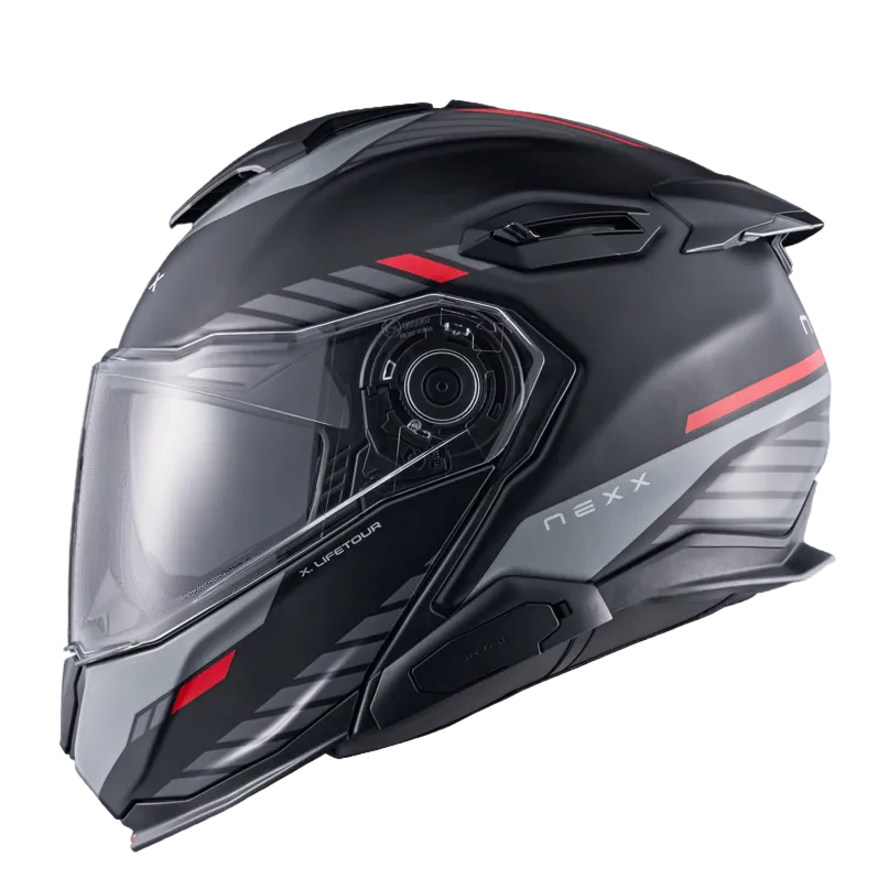 Capacete NEXX X.LIFETOUR GLOBE PRETO / VERMELHO - Motoboxe