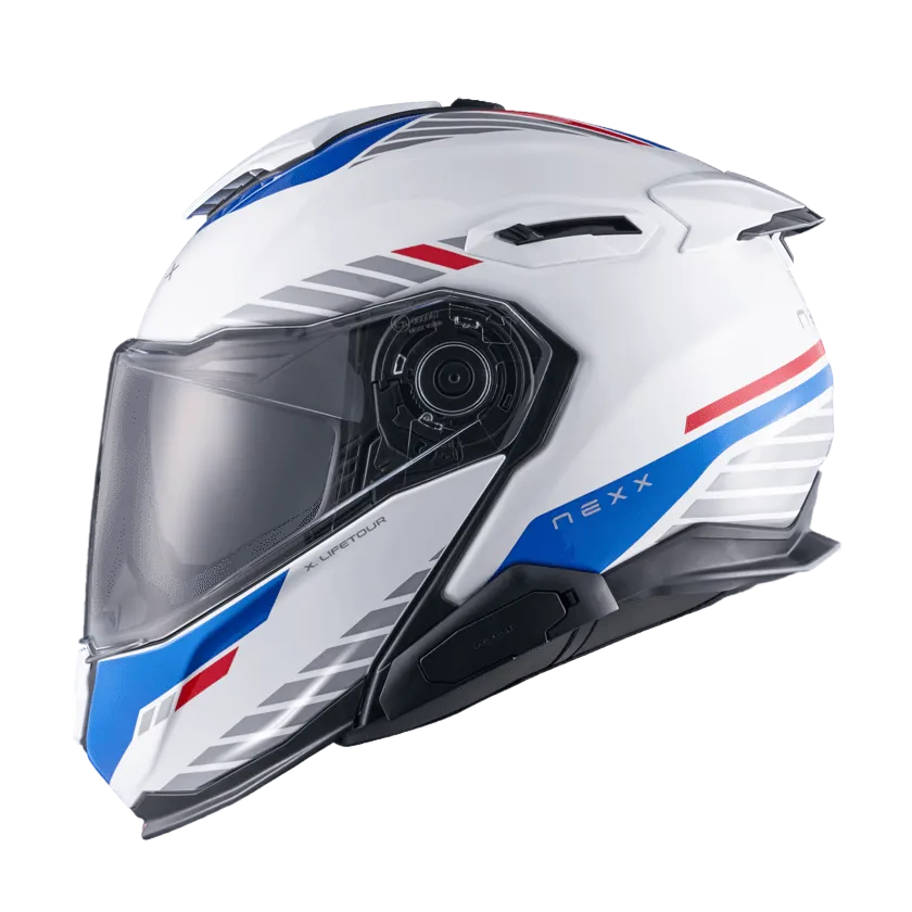 Capacete NEXX X.LIFETOUR GLOBE BRANCO / AZUL - Motoboxe