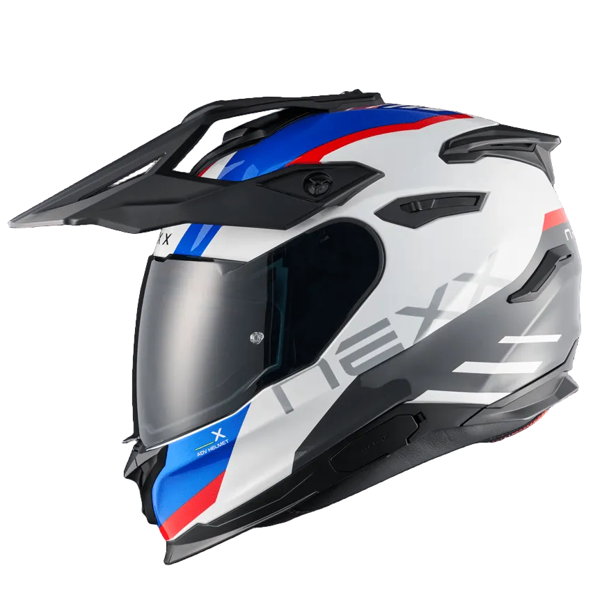 Capacete NEXX Y.TRAVL QUEST BRANCO / AZUL / VERMELHO - Motoboxe