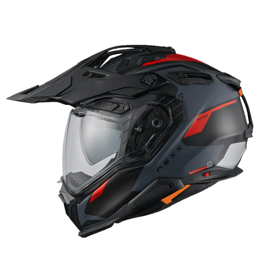 Capacete NEXX X.WED3 CARBONO KEYO CIZENTO / VERMELHO - Motoboxe