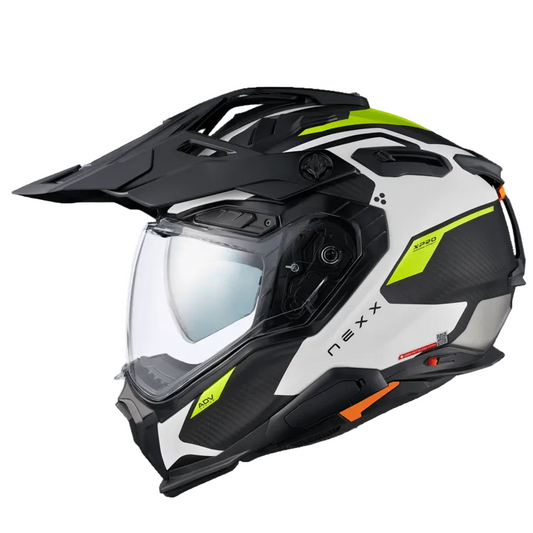 Capacete NEXX X.WED3 CARBONO KEYO BRANCO / NÉON - Motoboxe