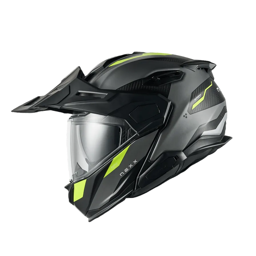 Capacete NEXX X.LIFECOUNTRY CARBONO TERRA CIZENTO / NEON - Motoboxe