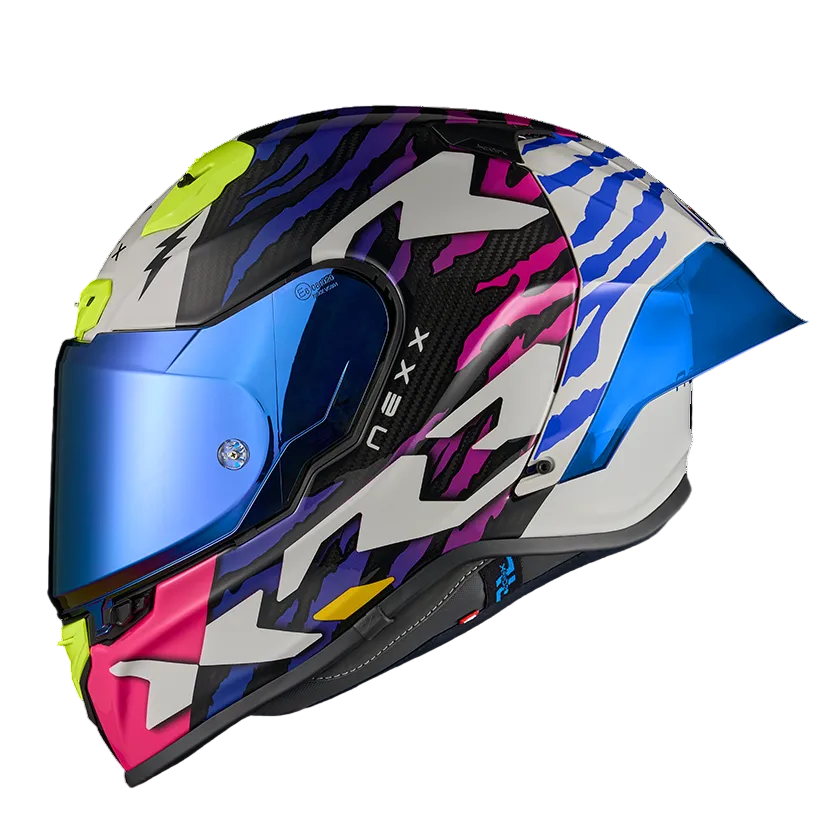 Capacete NEXX X.R3R CARBONO ZIGER ROXO / AZUL - Motoboxe