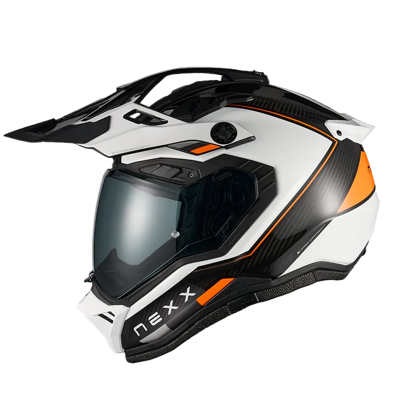 Capacete NEXX X.RALLY RAID CARBONO BRANCO / LARANJA - Motoboxe