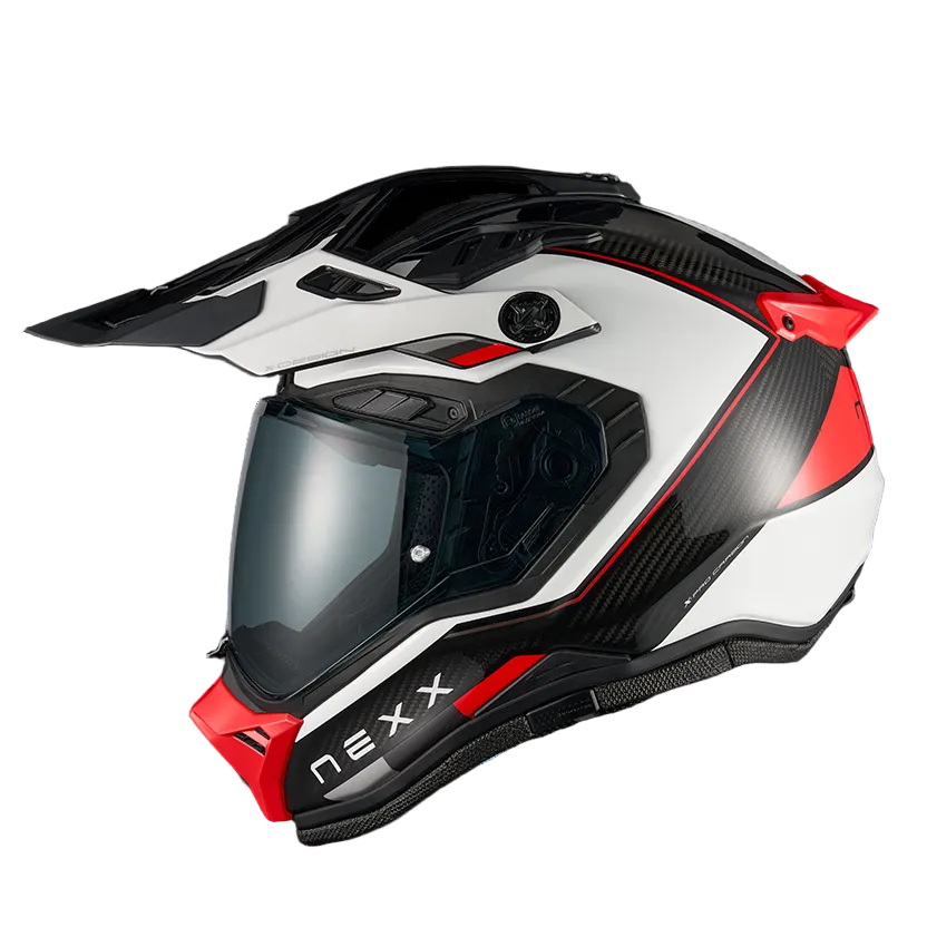 Capacete NEXX X.RALLY RAID CARBONO BRANCO / VERMELHO - Motoboxe