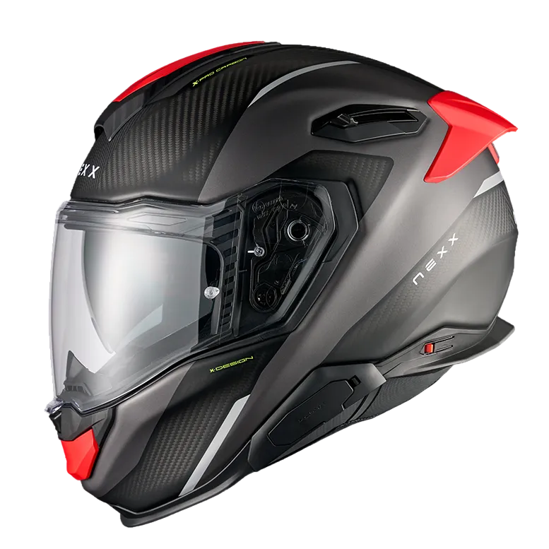 Capacete NEXX X.TR CARBONO RUSH PRETO / VERMELHO - Motoboxe