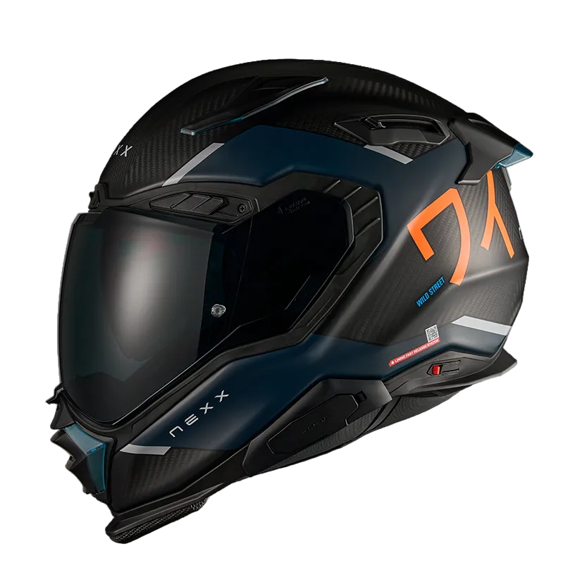 Capacete NEXX X.WST3 CARBONO MANGA LARANJA / AZUL - Motoboxe