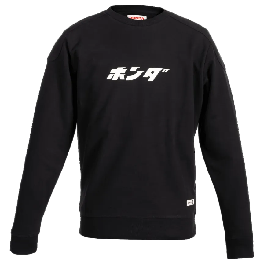 SWEATSHIRT HONDA HERITAGE COM LETRAS JAPONESAS EM PRETO - Motoboxe