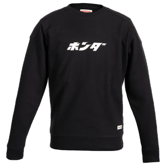 SWEATSHIRT HONDA HERITAGE COM LETRAS JAPONESAS EM PRETO - Motoboxe