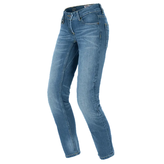 SPIDI CALÇA JEANS FEMININA PARA MOTOCICLISTA J-TRACKER AZUL MÉDIO USADO - Motoboxe