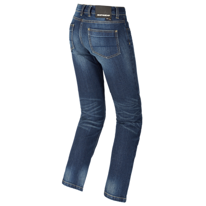 SPIDI CALÇA JEANS FEMININA PARA MOTOCICLISTA J-TRACKER AZUL ESCURO USADO - Motoboxe
