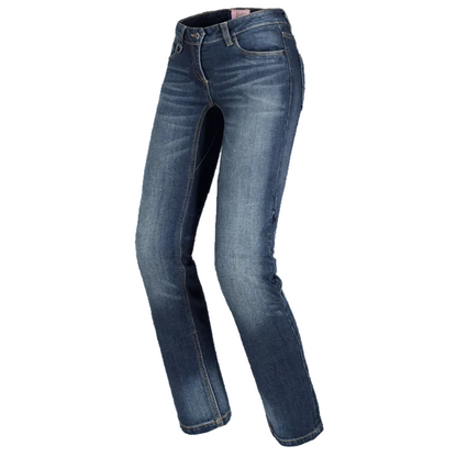 SPIDI CALÇA JEANS FEMININA PARA MOTOCICLISTA J-TRACKER AZUL ESCURO USADO - Motoboxe