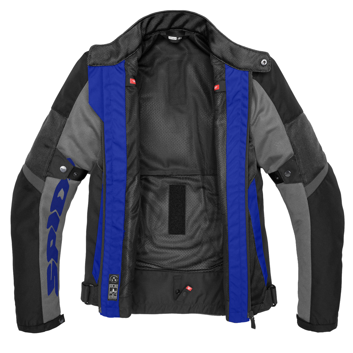 BLUSÃO SPIDI TEK NET PRETO / AZUL - Motoboxe